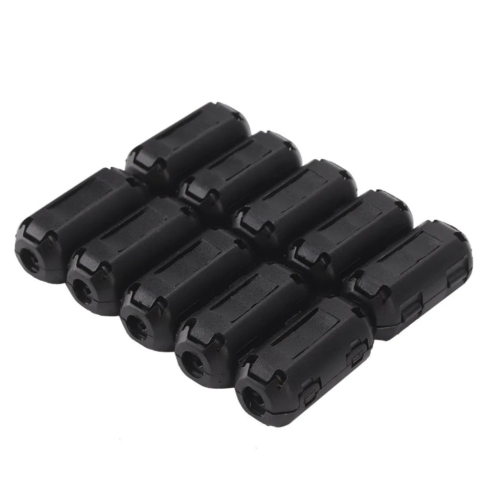 10 шт черный клип на зажим RFI EMI Шум фильтры с ферритовым сердечником для 7/9/13 мм кабель передачи данных micro-usb для размещения различным проводным