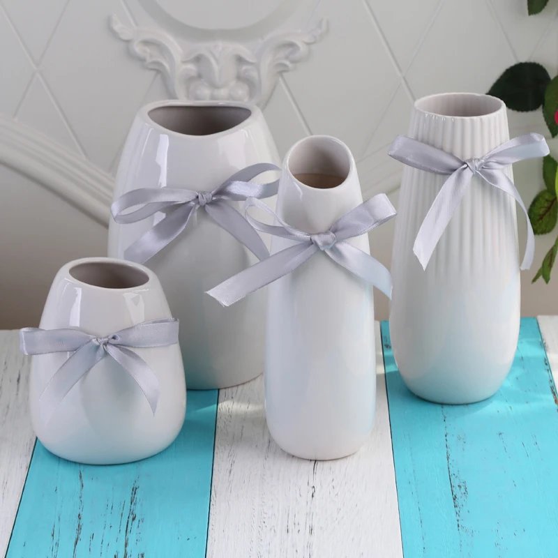  Free Shipping Simple Craft Ceramic Vase Home Decorative Sitting-room Bedroom Office Flower Decorati - 32876309720
