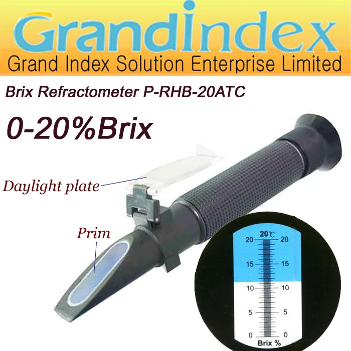 0 20Brix refractometer P RHB 20ATC(Black) Specially designed for food
