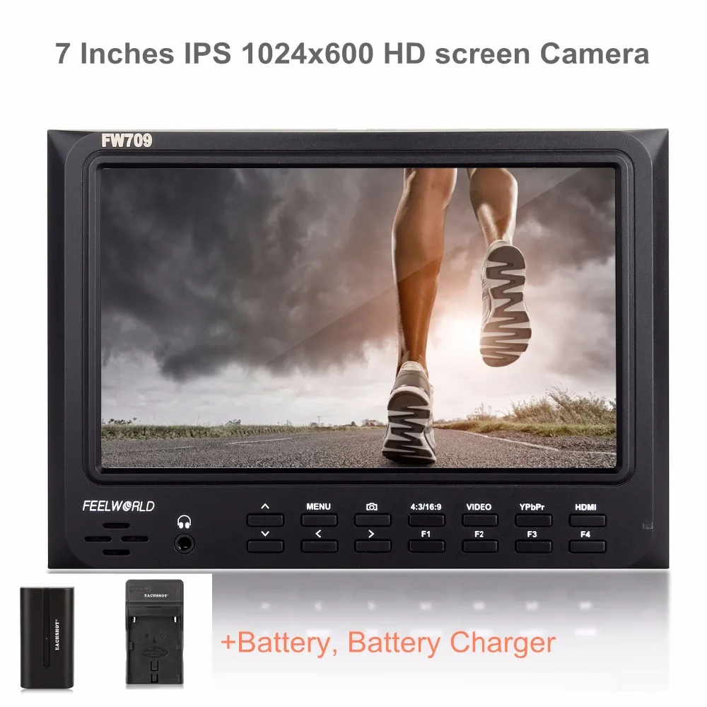 Feelworld FW 709 7 дюймов IPS 1024x600 HD экран Камера полевой монитор для GH4 A7RII A7SII A7R A7S FS7 с