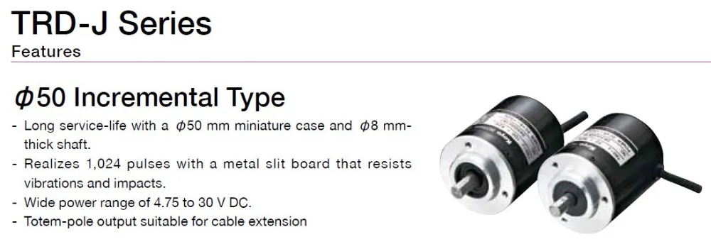 Япония 50 мм инкрементный оптический поворотный кодер 8 мм вал TRD-J500-RZ разрешение 100 200 360 500 1000 импульсный pull выход