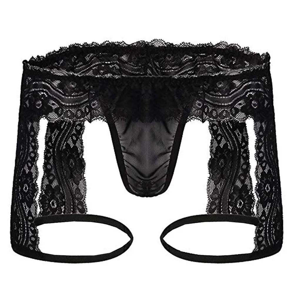 

Mens Underwear Lace Thong Elastic large size Enhance Pouch Bikini Hollow Out Briefs Pants sexy gay underwear men set erotic