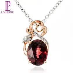 LP Diamond-Jewelry Solid 18 к 750 розовое золото натуральный родолит гранатовый Кулон Мода камень ювелирные изделия для женщин подарок новый