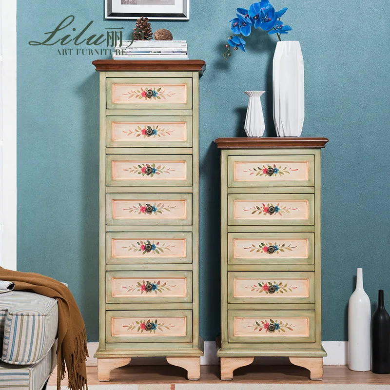 Armario Органайзер cassettiera legno commode meuble комод cajonera muebles de sala arcones madera shabby chic komoda - Цвет: Светло-желтый