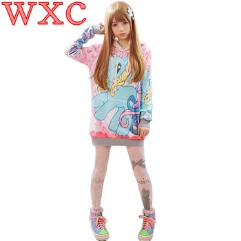 

Unicorn Women's Hoodies Macaron Winter Sweatshirts Cute Japanese Kawaii Clothes Long Sleeve Lolita Hooded Hoodies Sweet Harajuku