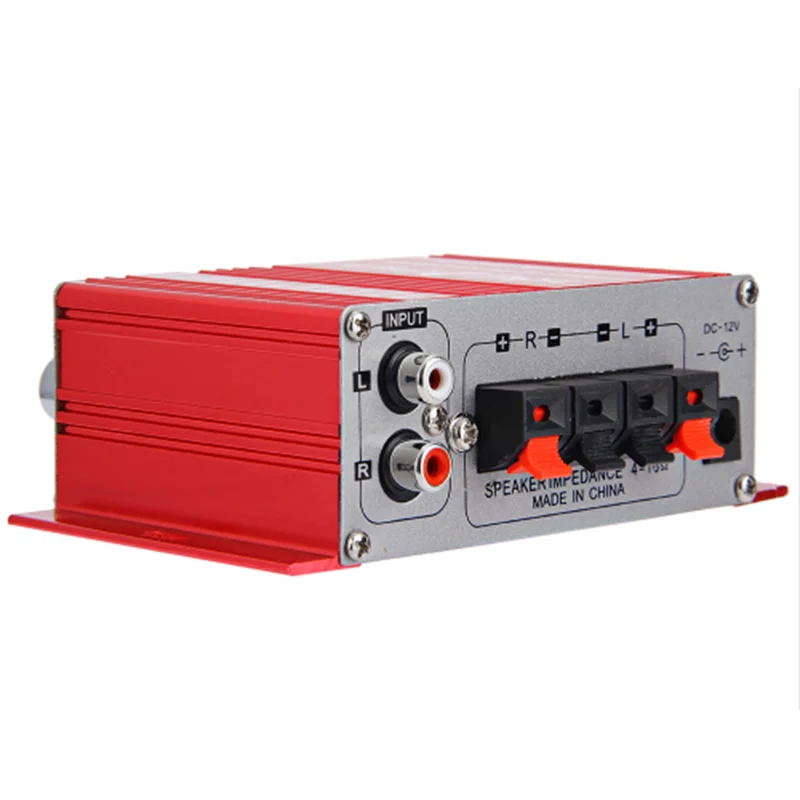 2 Channel HY-2001 Amplifiers 20Hz-20kHz Aluminum Mini Hi-Fi Power Amplifier Audio For Motorcycle Car Home MP3/DVD/SD