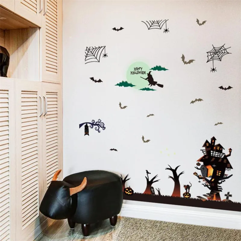 Stickers on the wall New Arrived Happy Halloween Wall Sticker Window Home Decoration Defor Bedroom Living Room Walls    X0813#3005