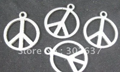 

FREE SHIPPING 300pcs Silver plated Peace Logo Charm 21mm A1590SP