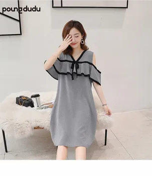 

Poungdudu Maternity Pregnant women dress fashion models mid-summer summer loose maternity dress skirt summer