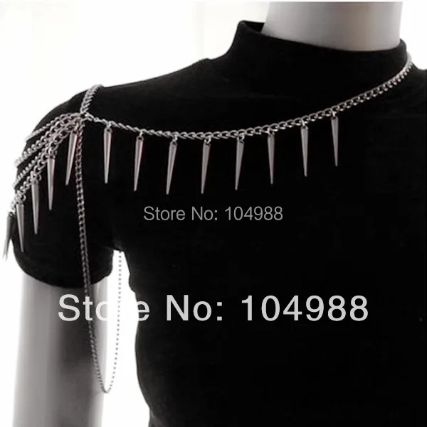 

FREE SHIPPING B96 Fashion Silver Plated Chains Small Rivets Chains Single Shoulder Chains Jewelry Body Chains Jewelry