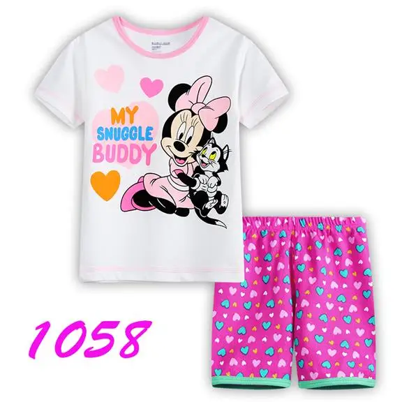 ; Детские пижамные комплекты; одежда для сна для маленьких мальчиков и девочек; пижамы с короткими рукавами; хлопковая детская ночная рубашка с цветочным принтом; одежда; пижамы - Цвет: color at picture