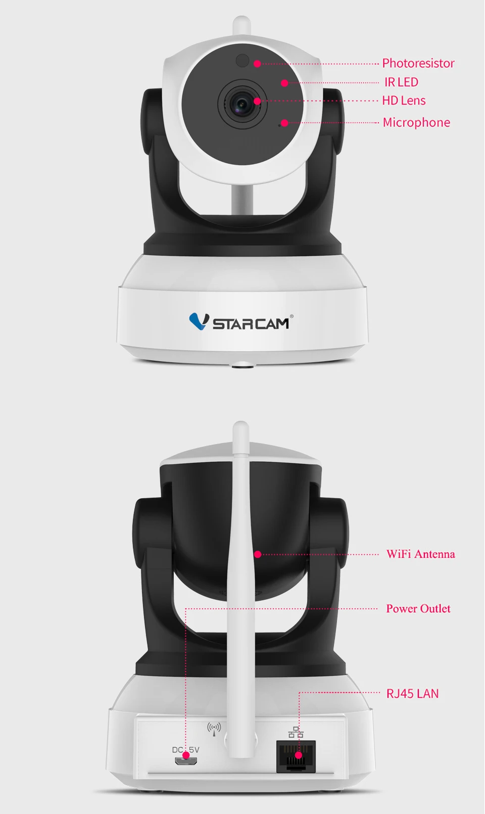 Vstarcam C7824WIP 720P HD wifi IP камера ночного видения домашняя камера безопасности Беспроводная P2P внутренняя ИК камера PTZ IP камера аудио ONVIF