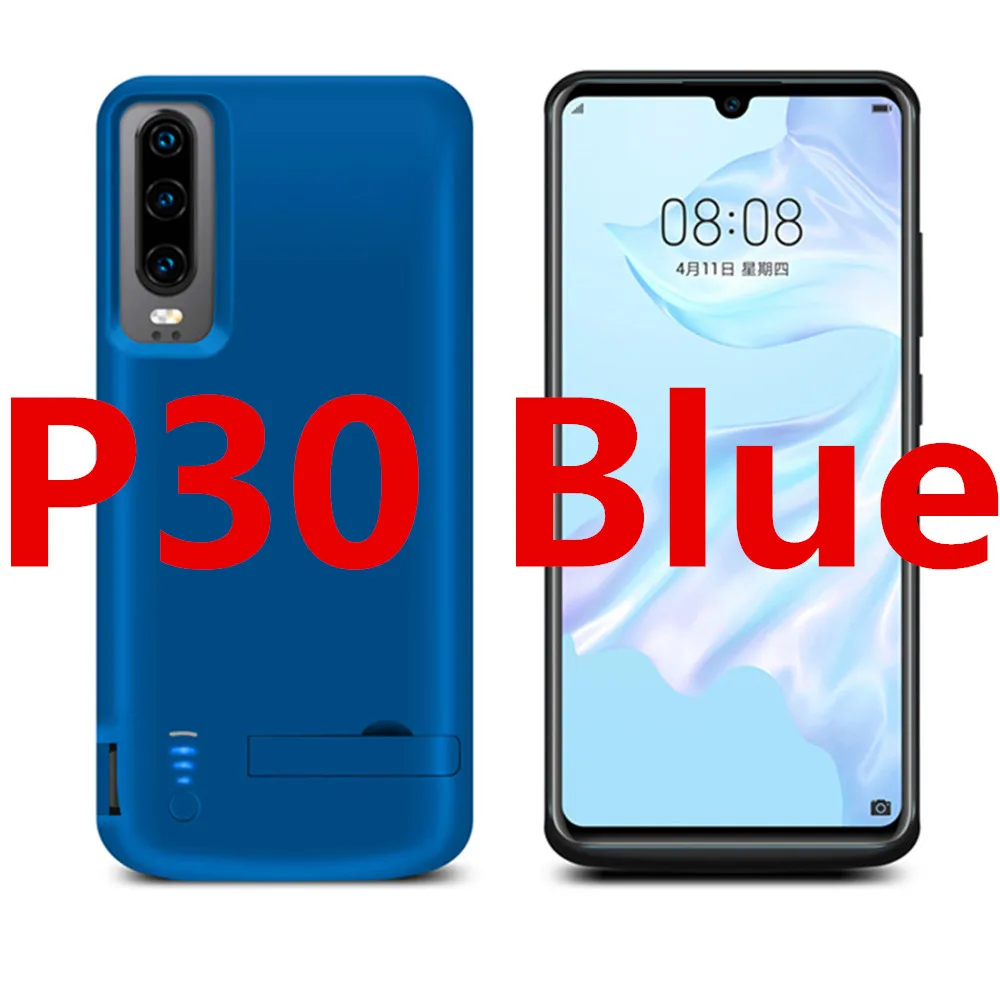 Для huawei P30 P30 Pro 5000 mAh Батарея Зарядное устройство Дело внешнего резервного зарядки Мощность банк защитной оболочки Тонкий Мощность банк - Цвет: P30 Blue