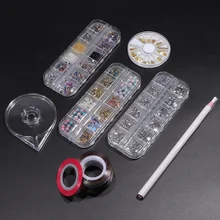 Foreverlily 1 Набор для украшения ногтей набор с 30 шт металлическими проволоками 4 коробки для декора ногтей 1 Декор карандаш для начинающих базовые инструменты