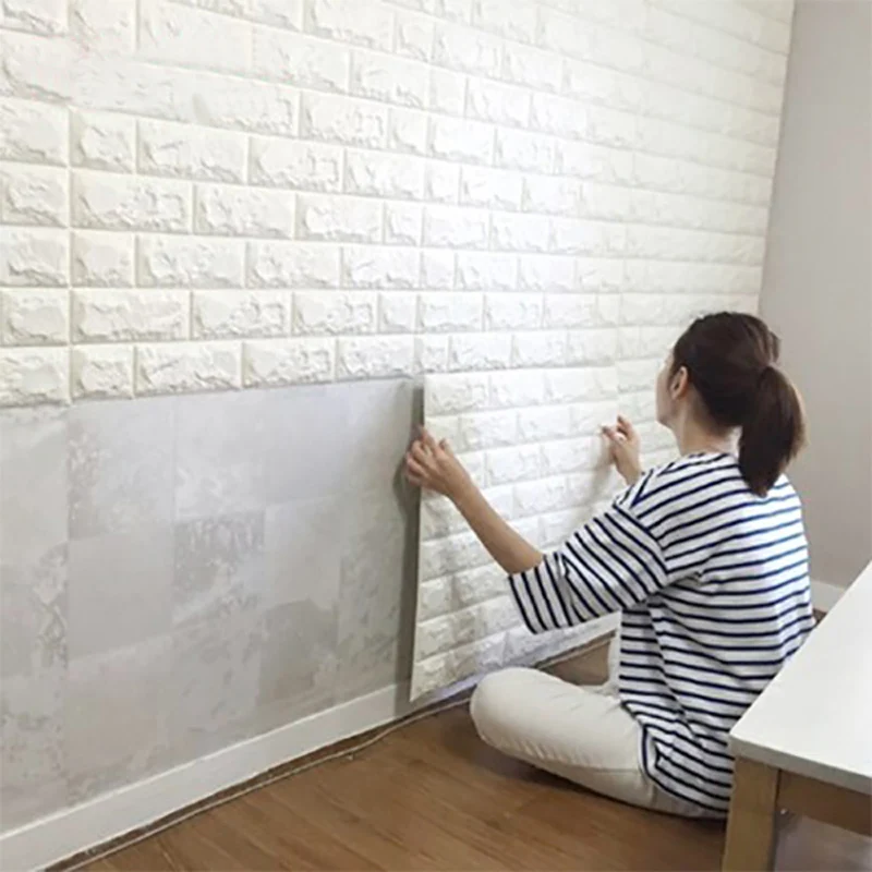 2 52ft X 2 3ft Peel And Stick 3d Wall Panels For Tv Walls Sofa Background Wall Decor White Brick Wallpaper Panel Vga Panel Removalwall Shower Panel Aliexpress