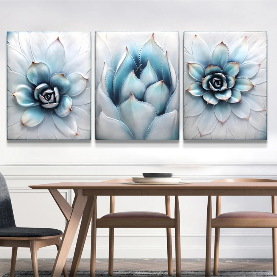 Nordic Minimalist Flowers Succulents Plants Wall Art Canvas Paintings Wall Pictures Prints and Posters Girls Bedroom Home Decor (2)