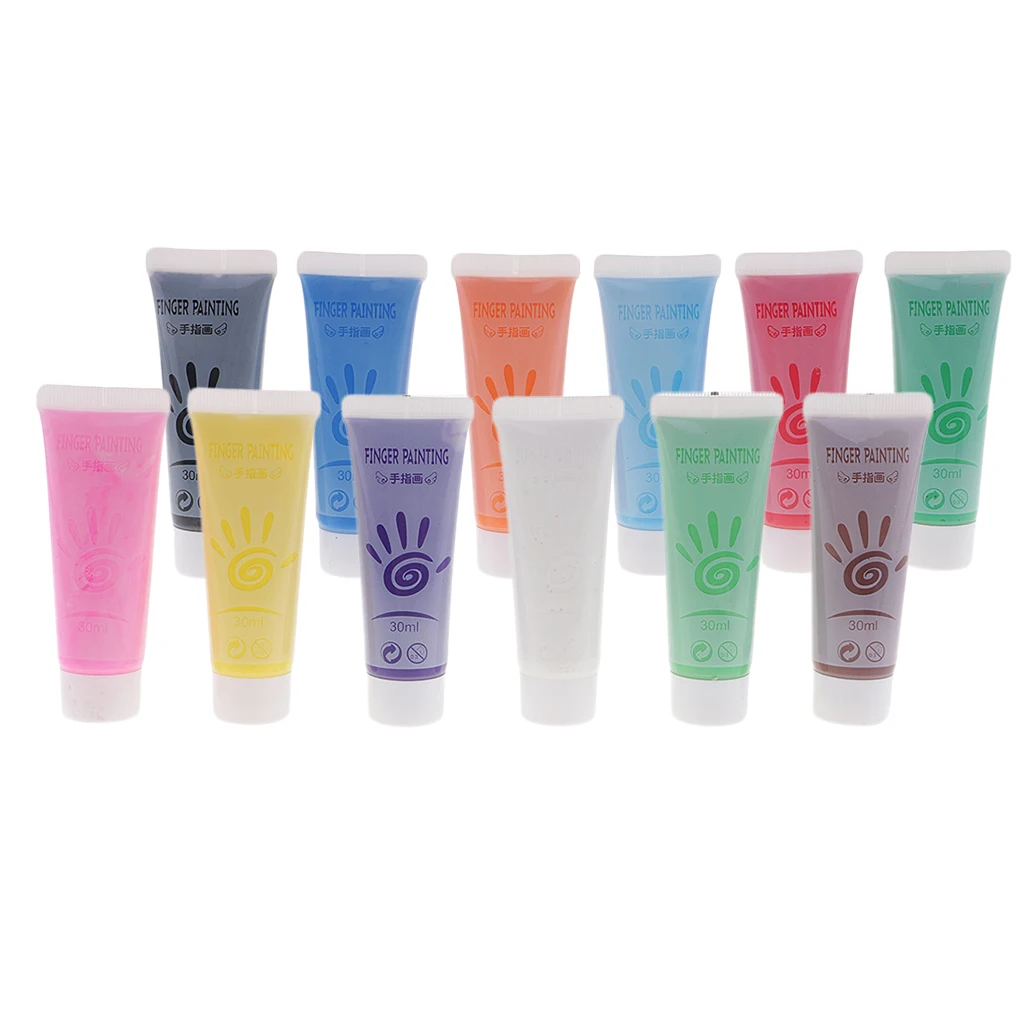 12 Pieces Finger Painting Paints for Boys Girls Kids Children Party Painting Toys Games Supplies