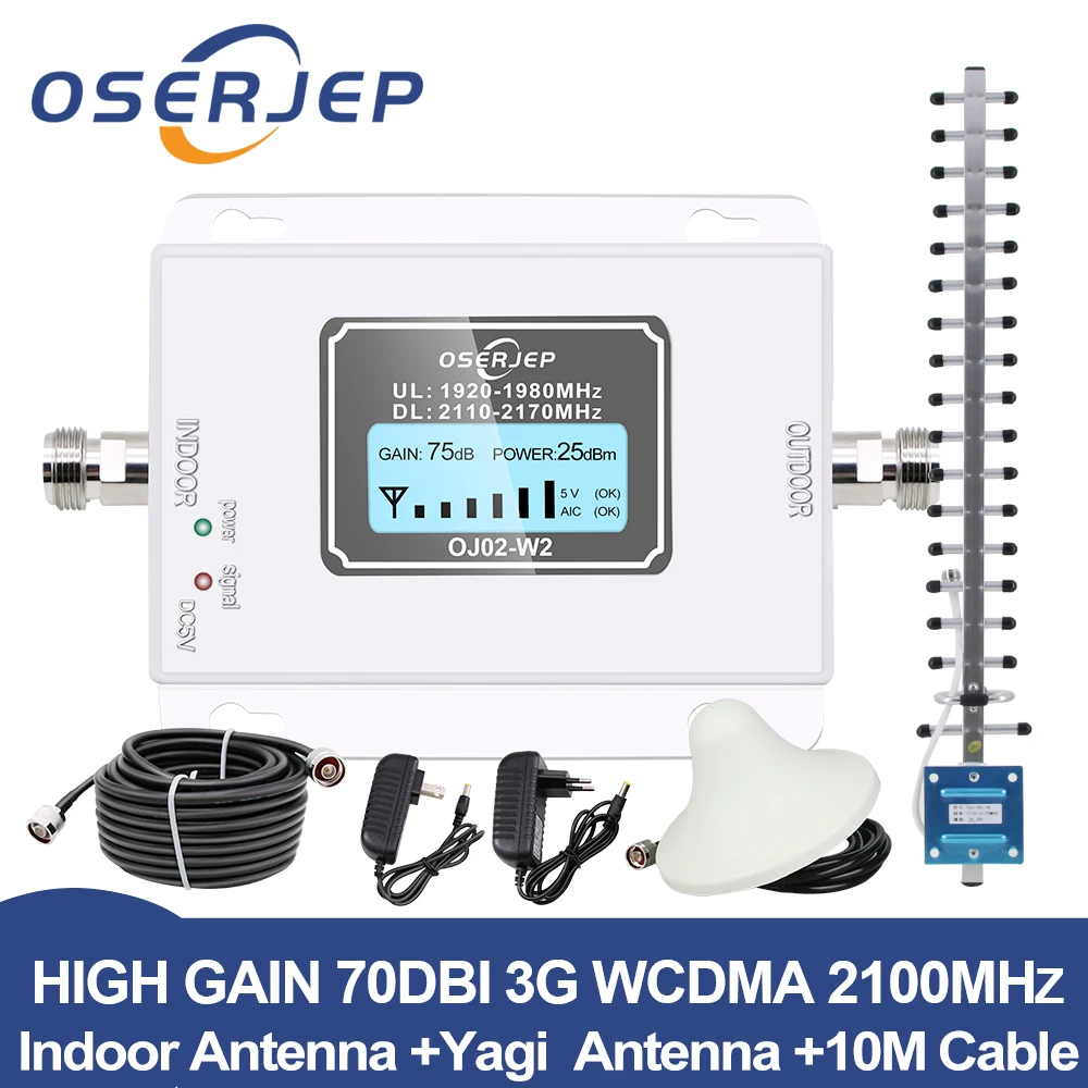 

LCD display 3G mobile Signal booster 2100mhz WCDMA Repeater 3g cellular signal booster amplifier Amplifier + Yagi /Omni Antenna