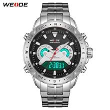 WEIDE Men Watches Analog Digital Military Quartz Stainless Steel Wristwatches Relogio Masculino Clock Hour 2019 New