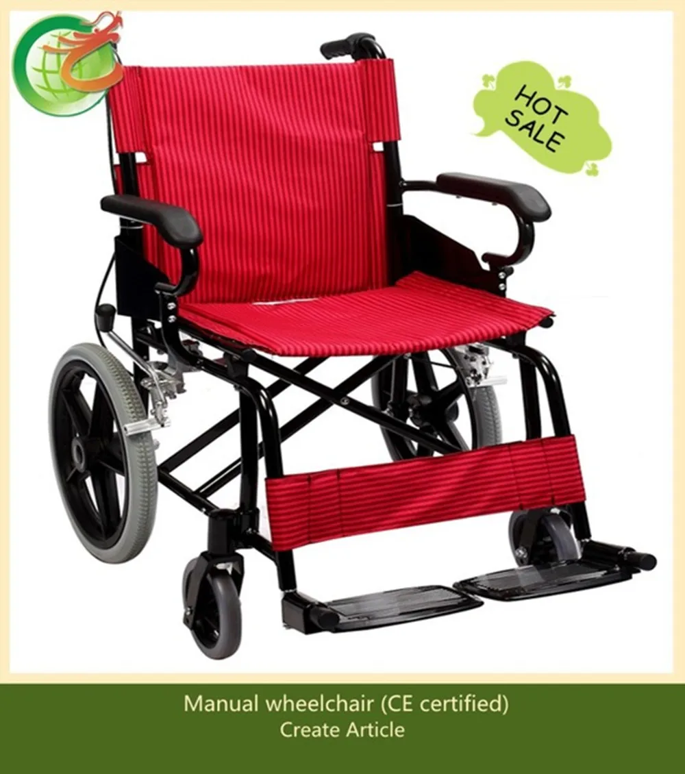 Economic Style Lightweight Folding Manual Aluminum Wheelchair with ISO Approvedin Braces