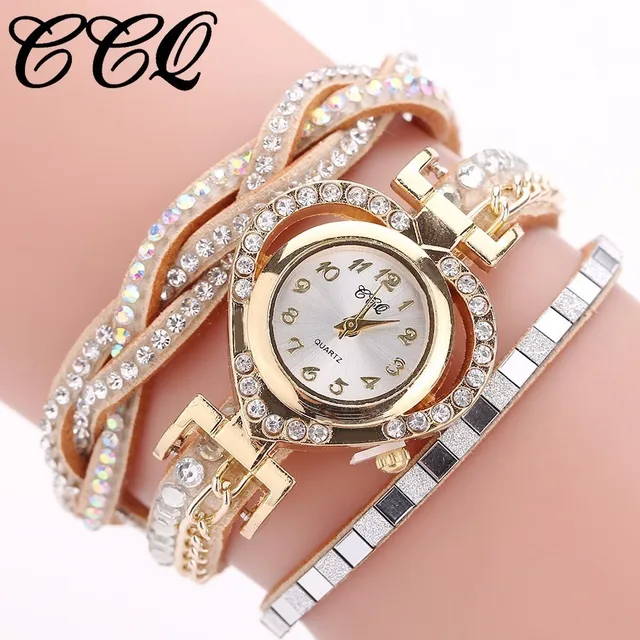 Drop Shipping CCQ Women Fashion Watch Casual Women Love Heart Bracelet Watch Clo Drop Shipping CCQ Women Fashion Watch Casual Women Love Heart Bracelet Watch Clo