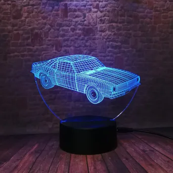

Creative Novelty 3D Animation Cars Night Light 7 Colors Changing LED Atmosphere Bedside Lamp Child Kids Birthday Xmas Toys Gifts