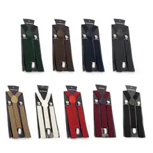 Эластичные подтяжки на ремешке с зажимом в британском ретро стиле для взрослых унисекс, однотонные регулируемые подтяжки 9 цветов для мужчин и женщин