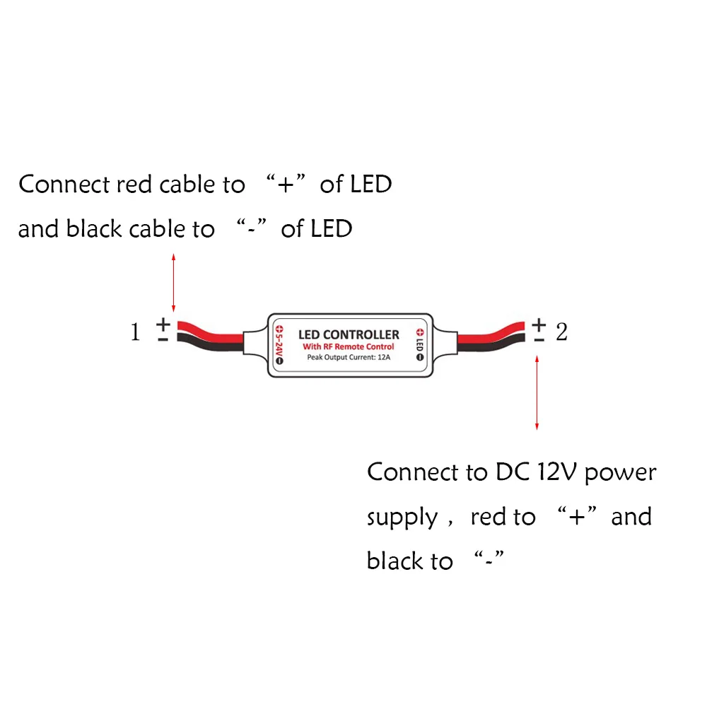 DC5-24V 12A светодио дный Управление; 9 ключей Мини RF Беспроводной удаленного Управление диммер для 5050 5630 SMD одного Цвет светодио дный полосы