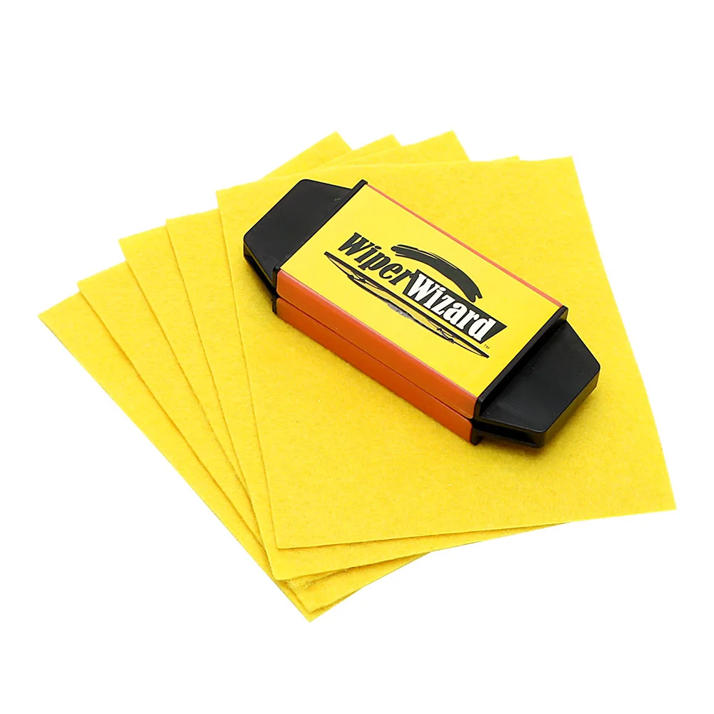 

LEEPEE Car Windshield Wiper Wizard Blade Restorer Wiper Cleaning Brush Van Windscreen Cleaner with 5pcs Wizard Wipes