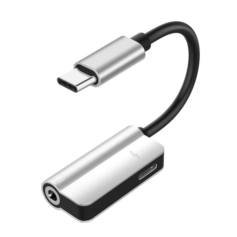 Usb type-C аудио адаптер для зарядки 2 в 1 type C папа-мама 3,5 мм разъем для наушников+ зарядный конвертер для huawei P20 Pro - Цвет: Белый