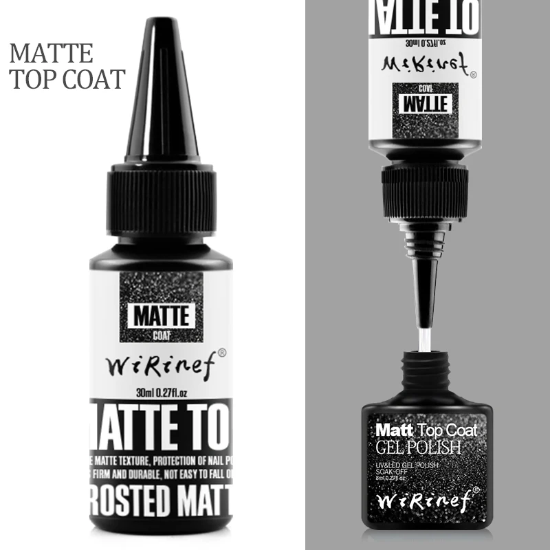 

WiRinef 30ml Matte Top Coat UV Nail Gel Base Coat New Version Soak Off Manicure Nail Art Gel Varnish Lacquer