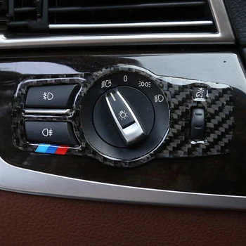 

Carbon Fiber Car Interior Headlamp Switch Frame Covers Trim Stickers Auto Car Accessories For BMW F10 5 Series F25 X3 F26 X4