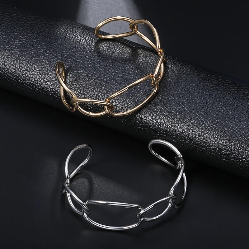 Женский Браслет манжета из розового золота с цепочкой|bracelets & bangles|bracelets bangles goldbangles
