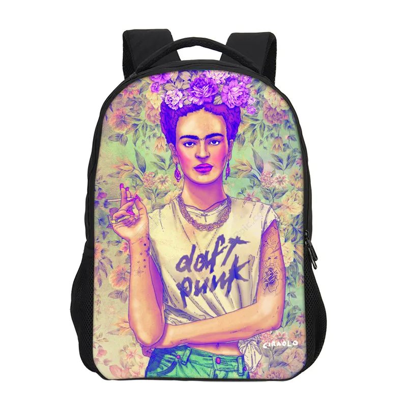 VEEVANV Frida Kahlo 3D Backpack for Teenage Girls Children School Bags Fashion Backpack Women Shoulder Bag Casual Kids Bagpack