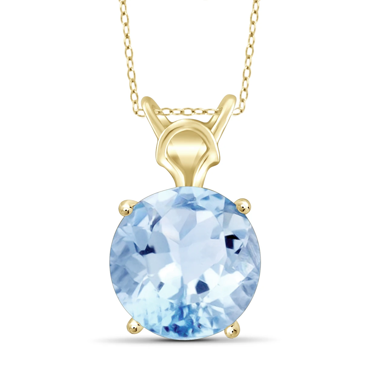 JewelonFire 5 3/4 Carat T.G.W. Sky Blue Topaz 14kt Gold Over Silver Pendant