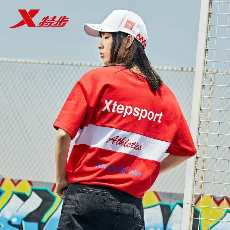 881228019275 Xtep women's sports short-sleeved t shirt 2019 summer loose breathable casual T-shirt