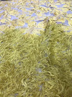 Жаккардовая ткань цветы атласная печать ткань мягкий полиэстер Шармез винтажная ткань желтый перо ткань DYSTH3 - Цвет: COLOR 4
