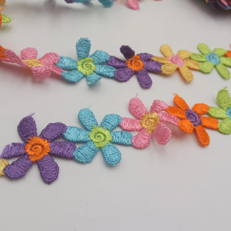 

30mm width Inelastic Embroidered Polyester Flower Lace Fabric Trim Ribbon Tape Garment Accessories Decoration 2yard/lot DIY