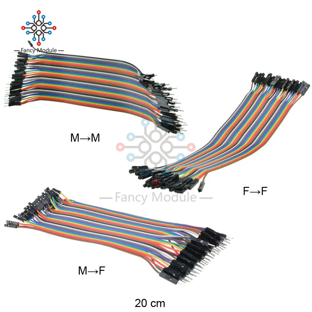 Dupont линия 10 см/20 см/30 см мужчин и женщин/женщин и женщин Перемычка провода 40 Pin Dupont кабель для Arduino DIY KIT