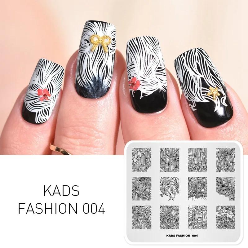 KADS стемпинг Новое поступлениепластины для стемпинга штамп для стемпинга бабочка олень птица солнце луна образ стемпинг для ног - Цвет: Fashion 004