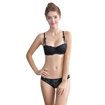 

Women Lingerie Sets Ladies Romantic Push Up Brassieres Suits Lace Lady Bra Set Black