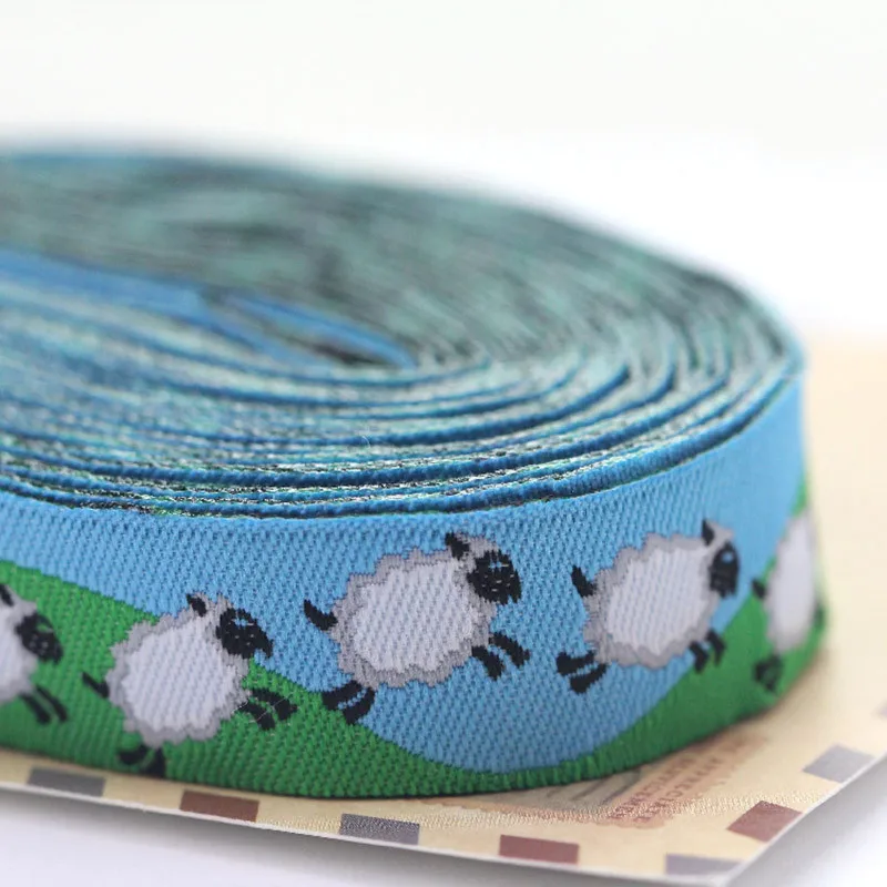 

2016 NEW wholesale 5/8" 16 mm 10YARD/LOTS 100% Polyester Woven Jacquard Ribbon with sheep free shipping
