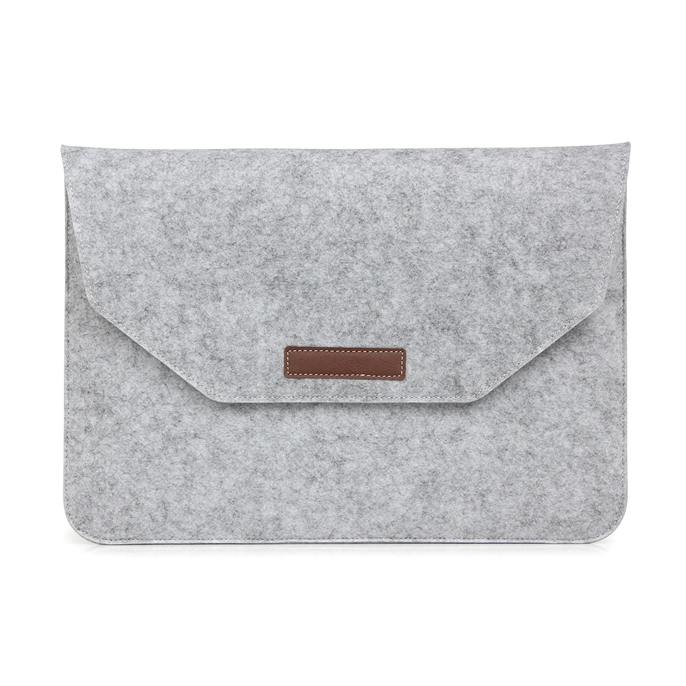 Fashion Soft Sleeve Bag Case For Apple Macbook Air Pro Retina 11 inch Laptop Anti-scratch Cover For Mac book- Light Gray