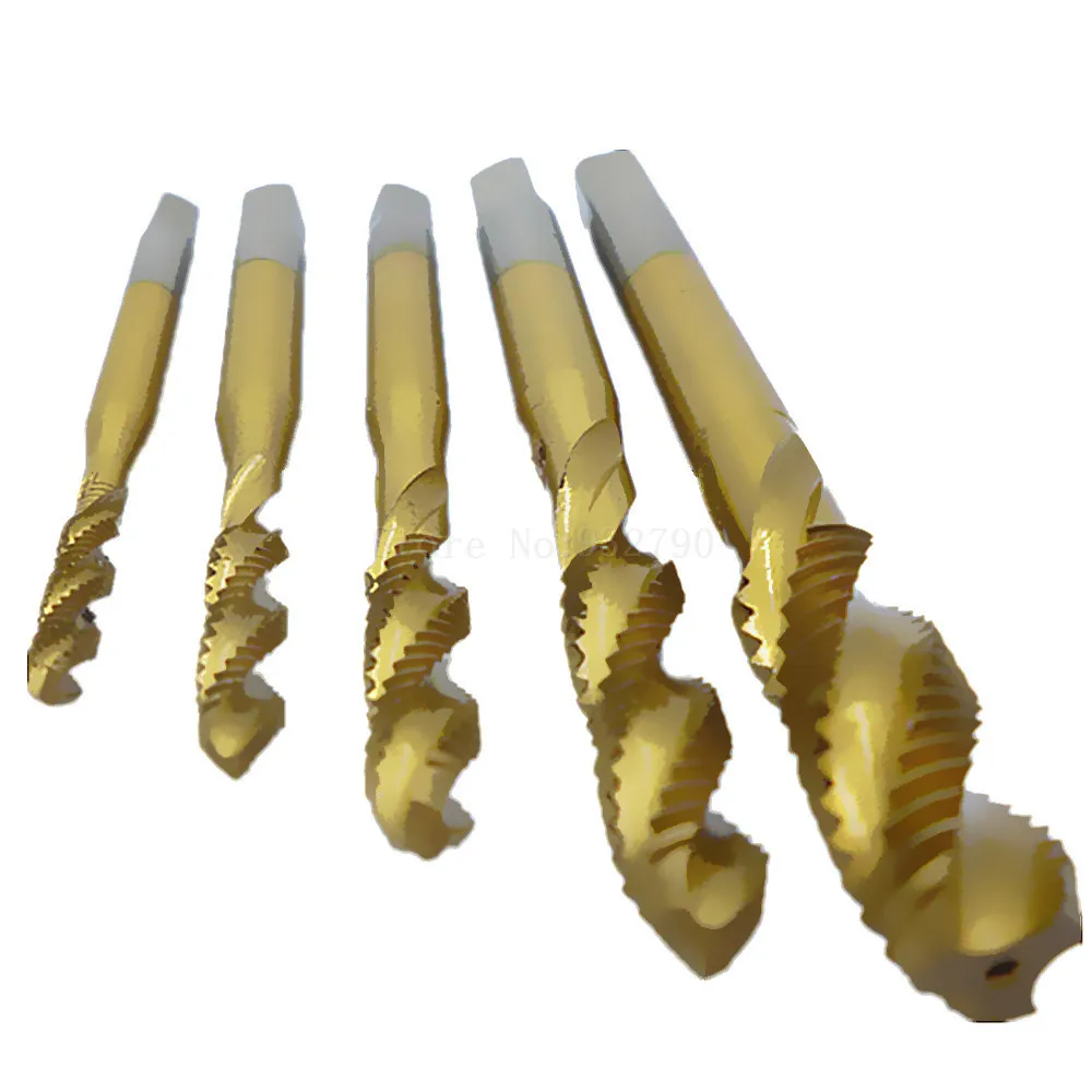 itanium Plated End Metric HSS Right Hand Spiral Fluted Machine Screw Tap M3-M8