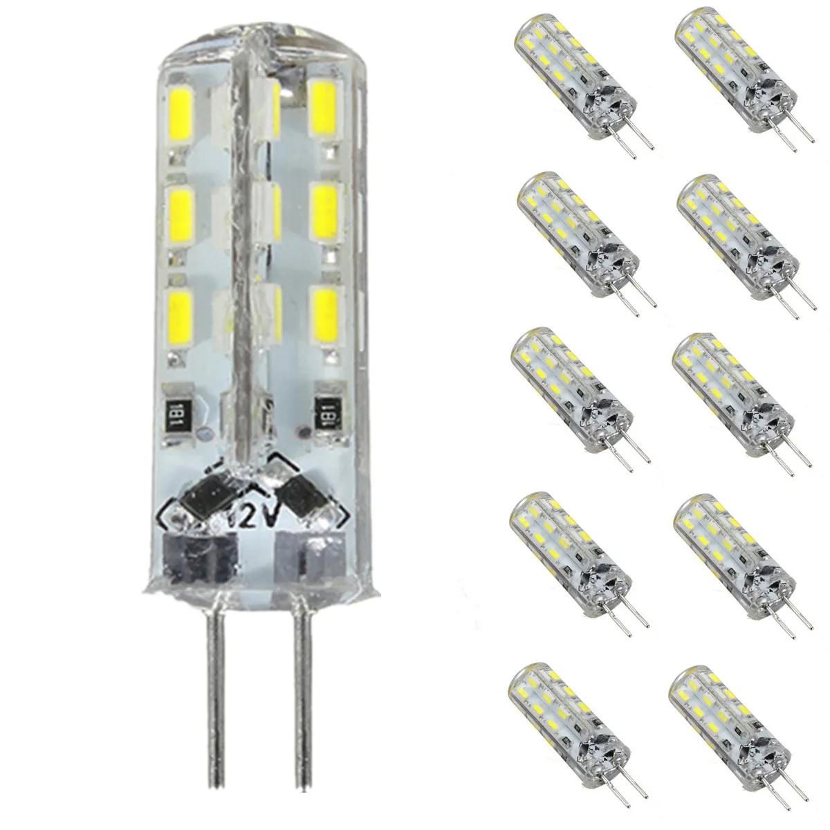Светодиодный светильник 1 5 Вт G4 24 светодиодных лампы 3014 SMD прозрачный силиконовый