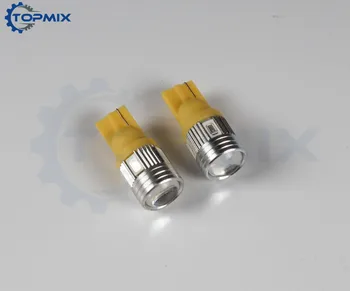 

2pcs Car DC12V T10 W5W 194 168 Wedge 6 SMD 5630 Yellow Auto LED Side Parking Interior Light Bulb With Lens Amber