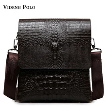 2017 NEW Vertical high quality leather men bag business casual alligator small shoulder bag Messenger bag crocodile grain bag