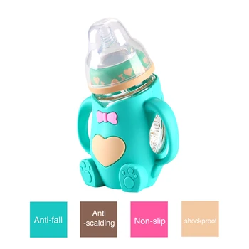 

GT 240ml Wide-Caliber Baby Bottles w/ Anti-Fall Anti-Flatulence Handle Maternal and Child Supplies Baby Feeding Glass Bottle