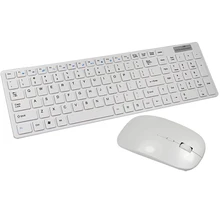 Multimedia Ultra-Slim 2.4Ghz Wireless Keyboard Mouse Combo Optical Wireless Mouse for Windows XP7/10 TV Box or Later USB