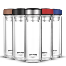 500 мл стеклянная бутылка для воды, стакан из боросиликатного стекла, Кружка для чая и кофе с чайным фильтром, автомобильная чашка для мужчин, бутылка для бизнеса и офиса